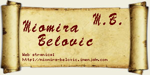 Miomira Belović vizit kartica